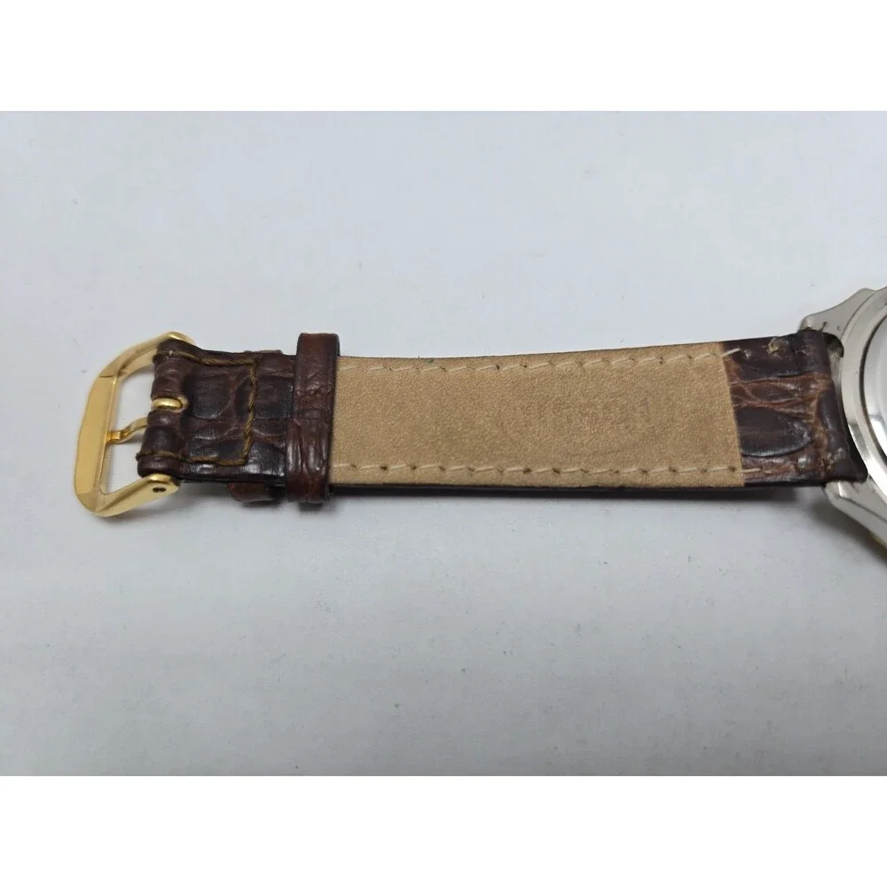 Vintage Guess 41mm Waterpro Moon Phase Day Date Green Mens Watch New Battery